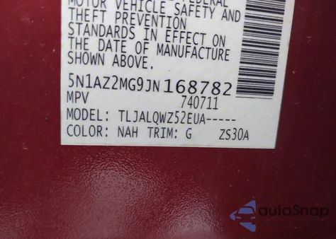 2018 Nissan Murano S/Sl/Sv/Platinum from USA, damaged, VIN 5N1AZ2MG9JN168782